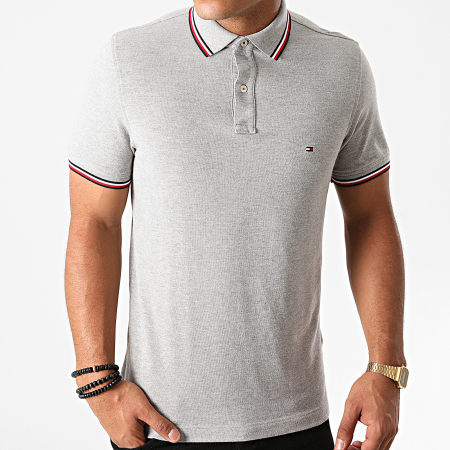 Tommy Hilfiger - Polo Manches Courtes Core Tommy Tipped 3080 Gris Chiné