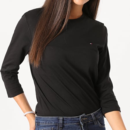Tommy Hilfiger - Tee Shirt Manches Longues Femme Heritage 4968 Noir