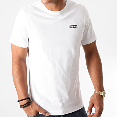 Tommy Jeans - Tee Shirt Corp Logo 9588 Blanc