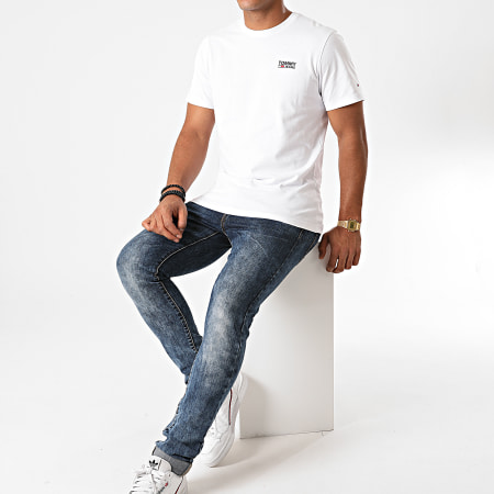 Tommy Jeans - Tee Shirt Corp Logo 9588 Blanc