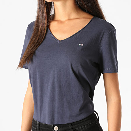 Tee shirt femme outlet bleu marine col v