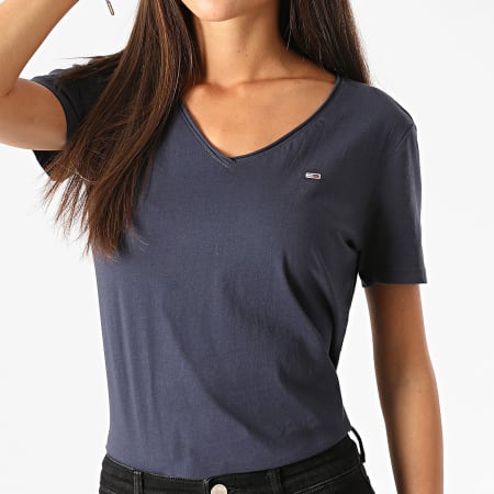 Tee shirt femme bleu marine col v sales