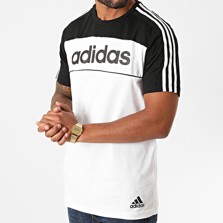 Adidas Sportswear - Tee Shirt A Bandes Essentials Tape GD5496 Blanc Noir