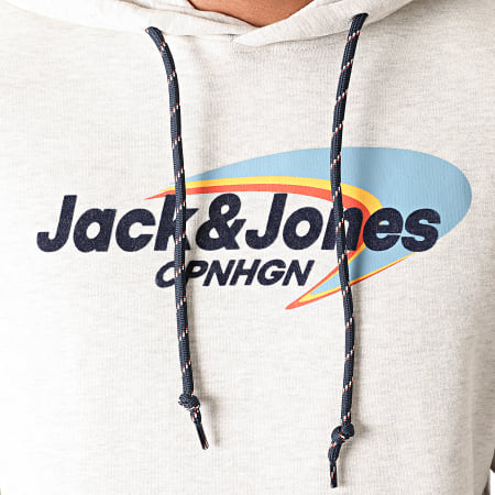 Jack And Jones - Sweat Capuche Workwear Gris Clair Chiné