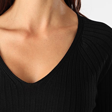 Pull Col V Noir DNKY Femme Taille XS - Coton - Occasion Très Bon état
