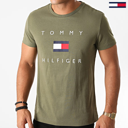 Tommy Hilfiger - Tee Shirt Tommy Flag Hilfiger 4313 Vert Kaki