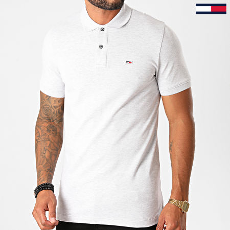 Tommy Jeans - Polo Manches Courtes Classics Solid 9439 Gris Clair Chiné