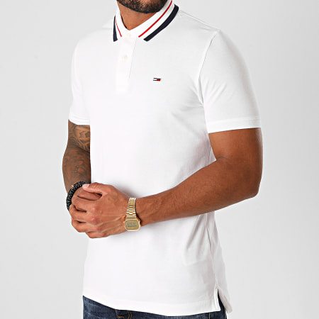 Tommy Jeans - Polo Manches Courtes Classics Tipped 9440 Blanc