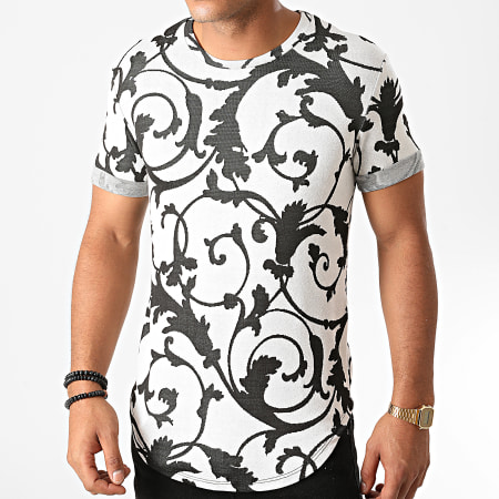 Uniplay - Tee Shirt Oversize UY524 Gris Clair Renaissance Floral