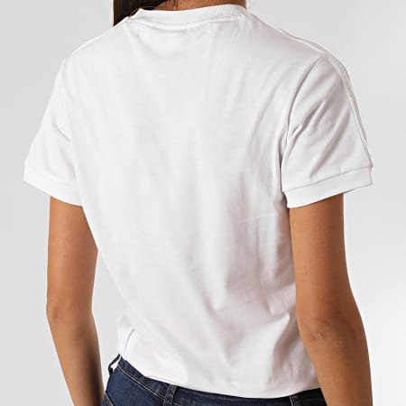 Adidas Originals - Tee Shirt Slim Femme A Bandes BB GC6788 Blanc