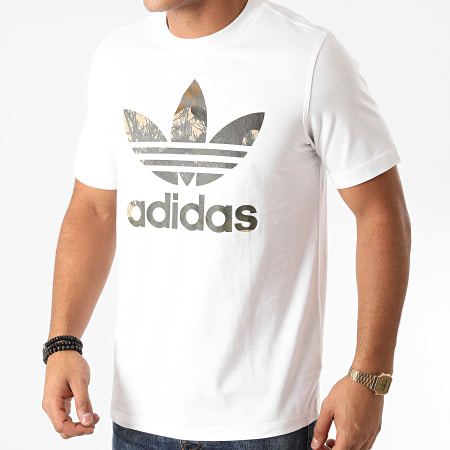 Adidas Originals - Tee Shirt Camouflage Trefoil GD5949 Blanc