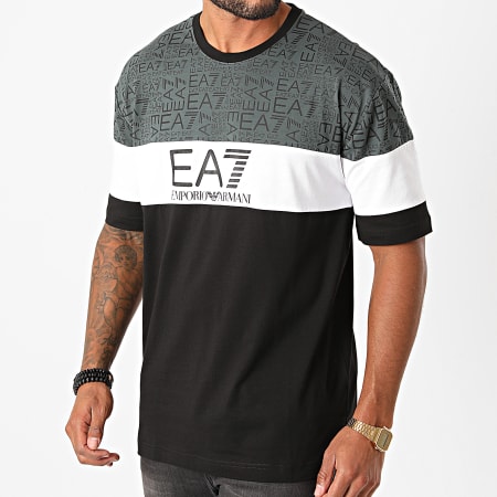 EA7 Emporio Armani - Tee Shirt 6HPT12-PJ02Z Noir Blanc Gris Anthracite