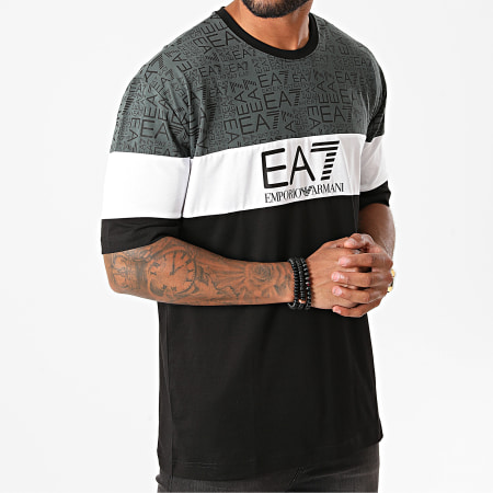 EA7 Emporio Armani - Tee Shirt 6HPT12-PJ02Z Noir Blanc Gris Anthracite