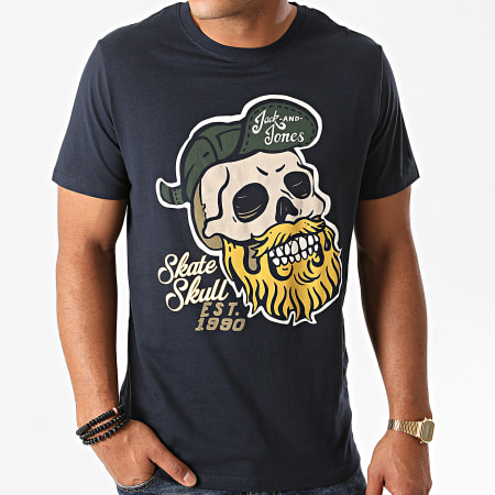 Jack And Jones - Tee Shirt Skulling Bleu Marine