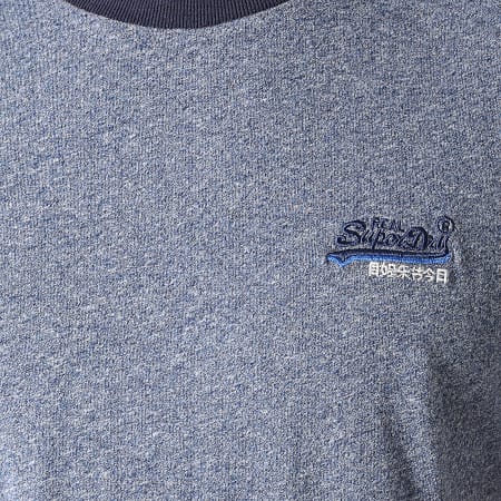 Superdry - Tee Shirt OL Ringer M1010208A Bleu Marine Chiné