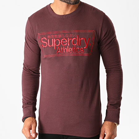 Superdry - Tee Shirt Manches Longues CL Athletics M6010157A Bordeaux