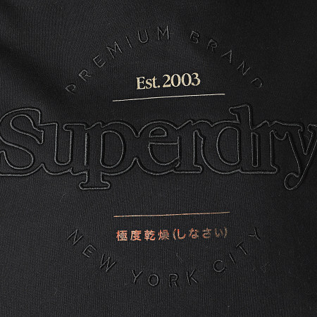 Superdry - Robe Sweat Capuche Femme Established Noir