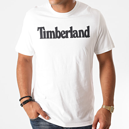Timberland - Camiseta Kennebec River Marca Lineal A2C31 Blanco