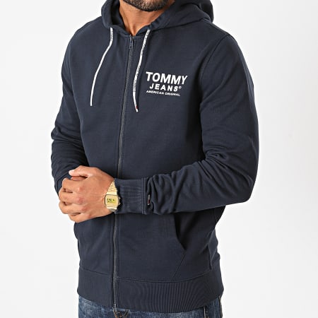 Tommy Jeans - Sweat Zippé Capuche Essential Graphic 8414 Bleu Marine