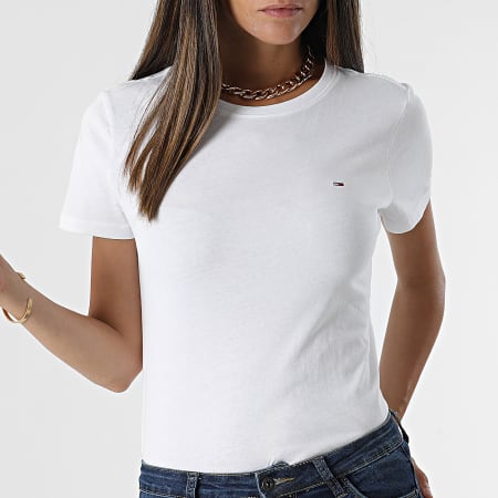 Tommy Jeans - Tee Shirt Femme Soft Jersey 6901 Blanc