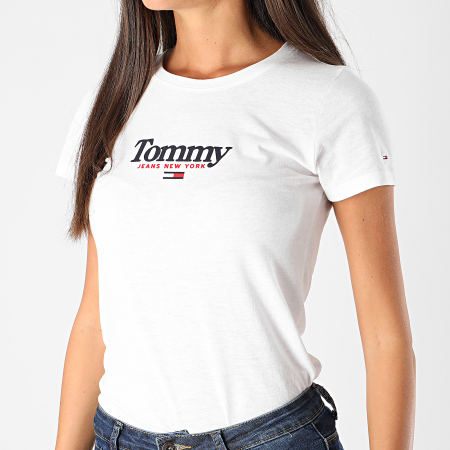 Tommy Jeans - Tee Shirt Femme Essential Logo 8928 Blanc