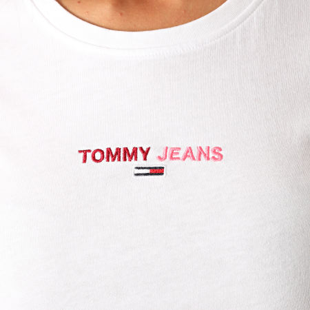 Tommy Jeans - Tee Shirt Femme Flag 8948 Blanc