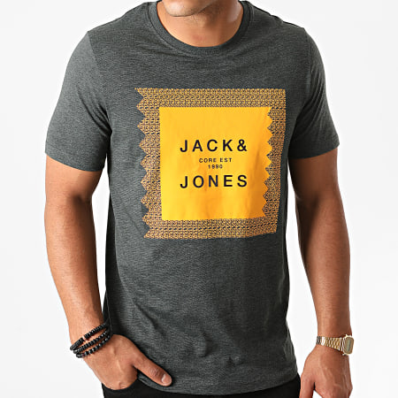 Jack And Jones - Tee Shirt Cap Noir Chiné