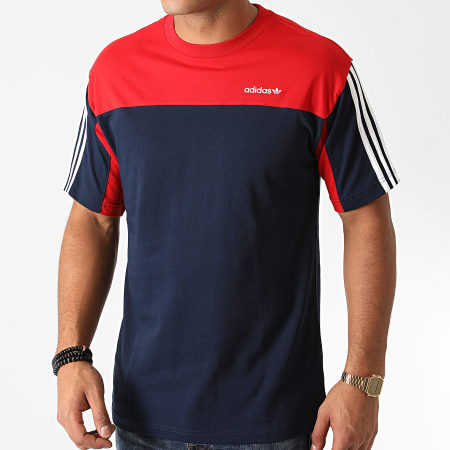 Adidas Originals - Tee Shirt A Bandes Classics GD2072 Bleu Marine Rouge