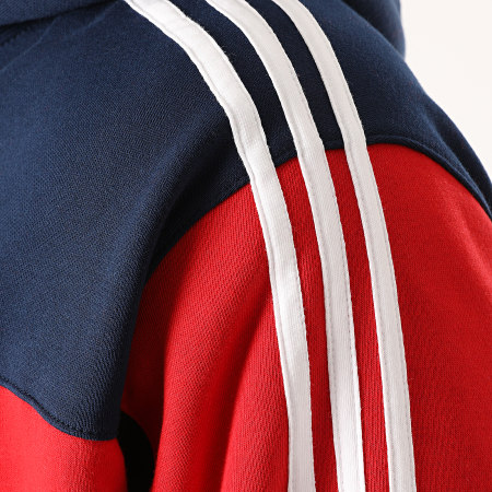 Adidas Originals - Sweat Capuche A Bandes Classics GD2078 Rouge Bleu Marine