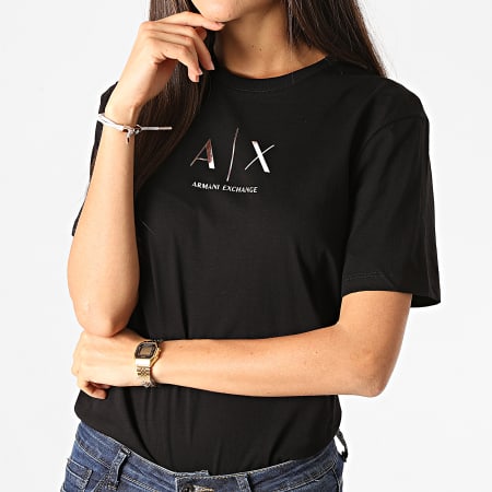 Armani Exchange - Tee Shirt Femme 6HZTGM-ZJH4Z Noir Argenté