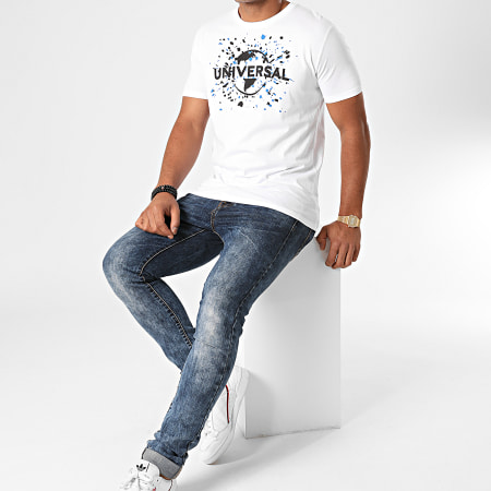 Universal Studio - Tee Shirt Universal Logo Splatter Blanc