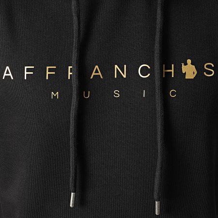 Affranchis Music - Felpa con cappuccio oro nero