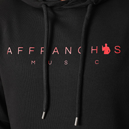 Affranchis Music - Felpa con cappuccio nero rosso