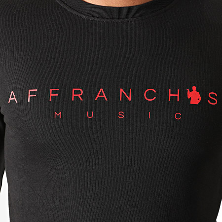 Affranchis Music - Felpa girocollo nero rosso