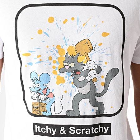 The Simpsons - Tee Shirt Itchy Et Scratchy Blanc