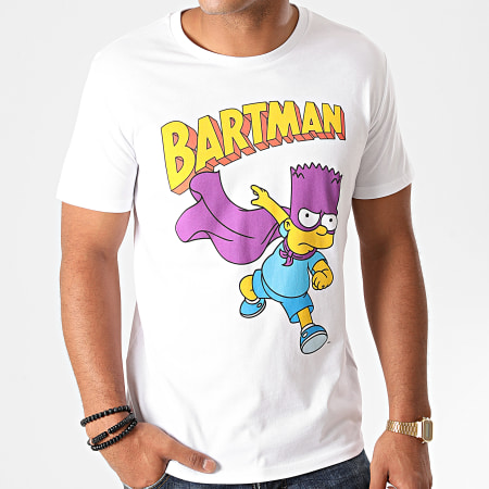 The Simpsons - Tee Shirt Bartman Blanc