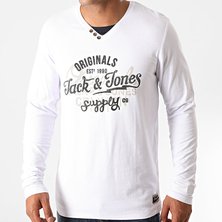 Jack And Jones - Tee Shirt Manches Longues Merlin Blanc