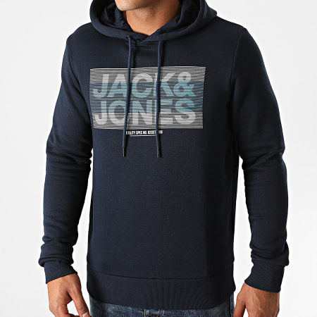 Jack And Jones - Sweat Capuche Jumbo Bleu Marine