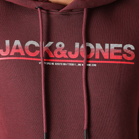Jack And Jones - Sweat Capuche Jumbo Bordeaux