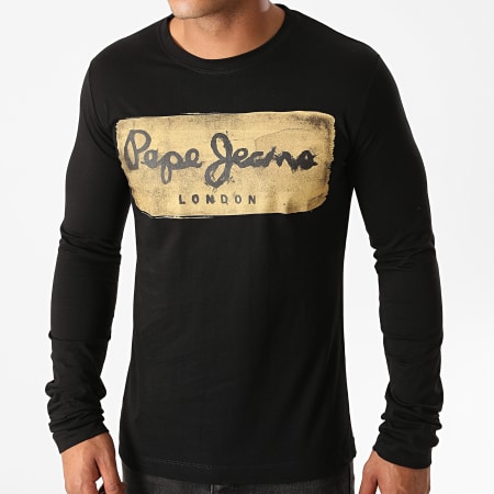 Pepe Jeans - Tee Shirt Manches Longues Charing PM503484 Noir