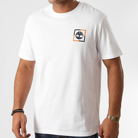 Timberland - Tee Shirt Black Linear Logo A2E9J Blanc