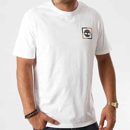 Timberland - Tee Shirt Black Linear Logo A2E9J Blanc