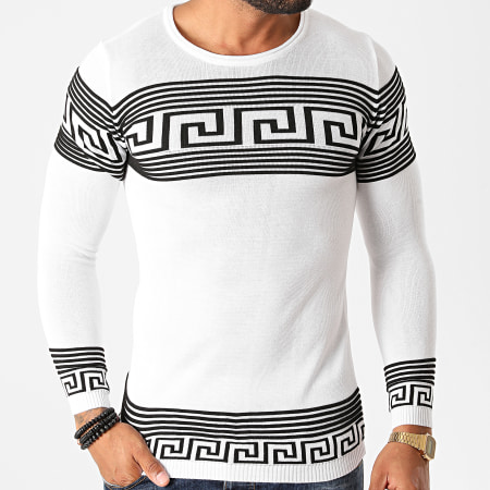Paname Brothers - Pull PNM-208 Blanc Noir