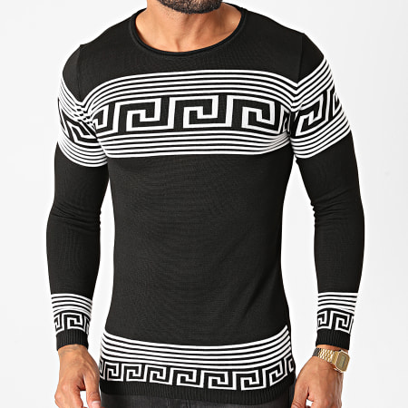 Paname Brothers - Pull PNM-208 Noir Blanc