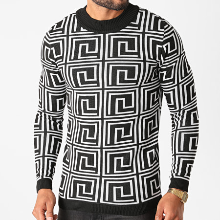 Paname Brothers - Pull PNM-200 Noir Blanc