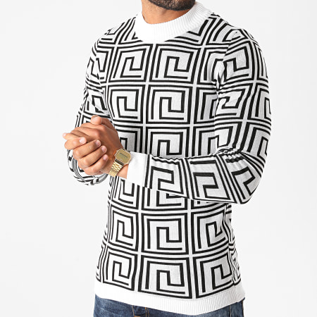 Paname Brothers - Pull PNM-200 Blanc Noir