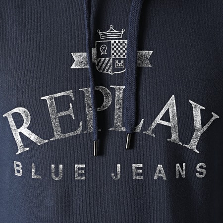 Replay - Sweat Capuche M3241-23040P Bleu Marine