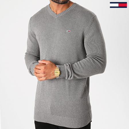Tommy Jeans - Pull Col V Essential 8803 Gris