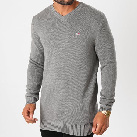 Tommy Jeans - Pull Col V Essential 8803 Gris