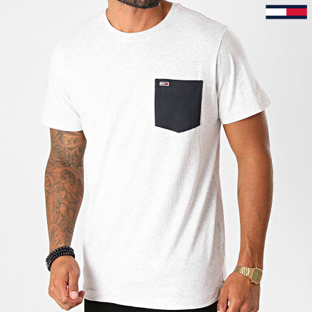 Tommy Jeans - Tee Shirt Poche Contrast Pocket 9370 Gris Chiné